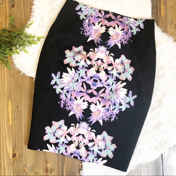 Mossimo Supply Co. Dresses & Skirts - Floral Front Black Pencil Skirt 4